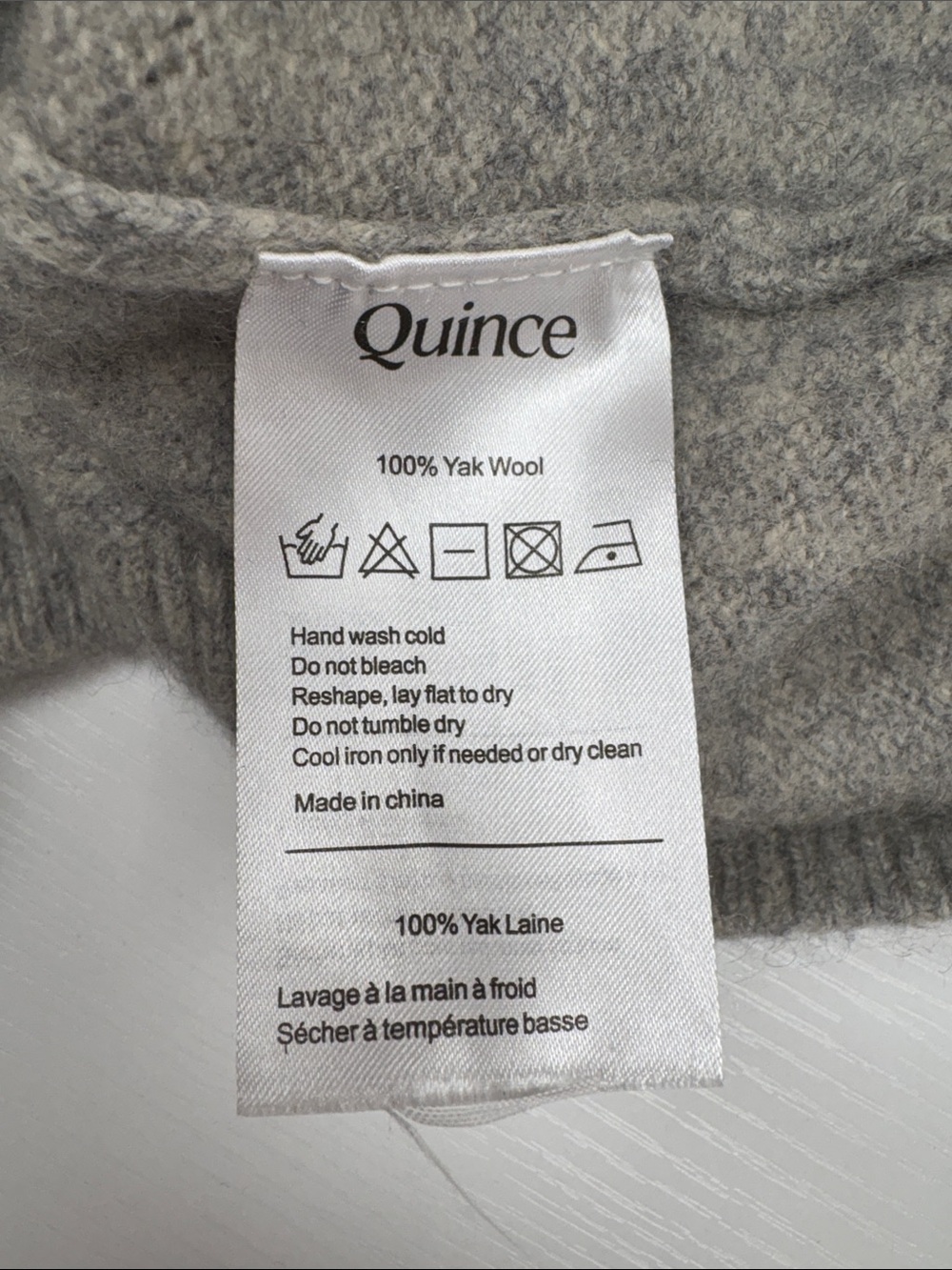 Quince 100% Yak Wool Crewneck Pullover Sweater Minimalist Heather Grey Medium - Picture 9 of 10